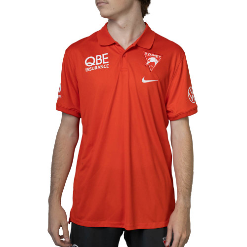Sydney Swans 2025 Nike Mens Dri-fit Polo Chile Red