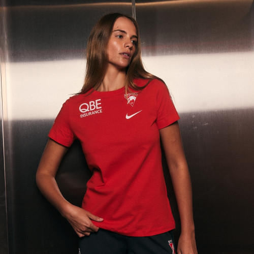 Sydney Swans 2025 Nike Womens Player Tee Chile Red