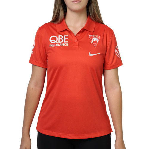 Sydney Swans 2025 Nike Womens Dri-fit Polo Chile Red