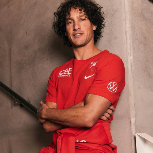 Sydney Swans 2025 Nike Mens Player Tee Chile Red
