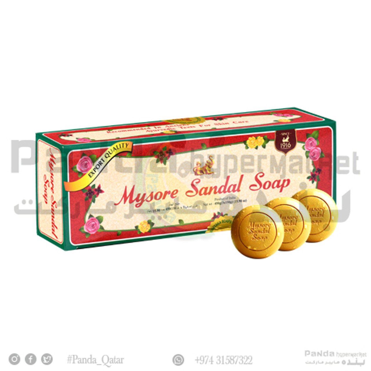 Buy Mysore Sandal Jasmine Rose Soap, 3x150 g Online at Best Prices |  Wellness Forever