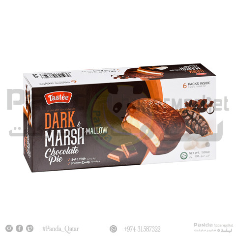 Tastee Choco Pie Marshmallow D-Choco 25GmX6Pcs - Panda.qa