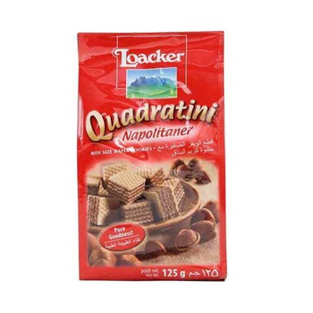 Loacker Quadratini Napolitaner, Bite Size Wafer Cookies 125g