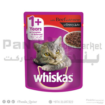 Whiskas Beef Cat Food Pouch  85gm