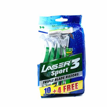 Laser Sport3 10+4 Triple Razor Packmenthol