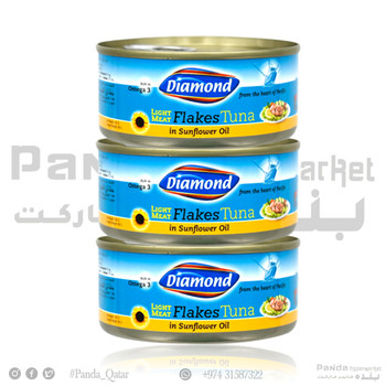 Diamond Flakes Tuna In Sunflower Oil 140GmX3