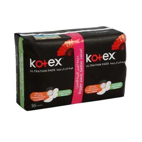Kotex Feminine Pads Super + Wings 16Pcs