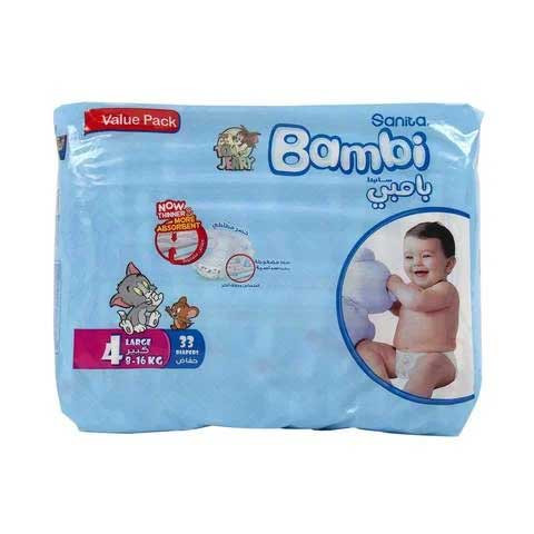 Sanita Bambi Size 4, 8 16kg 33pcs