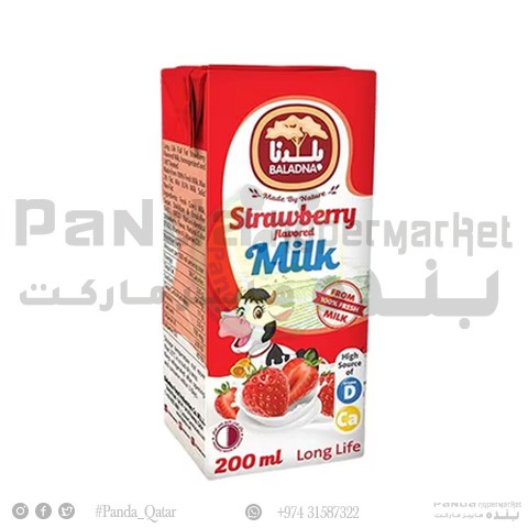 Baladna Long Life Strawberry Flavored Milk 200ml