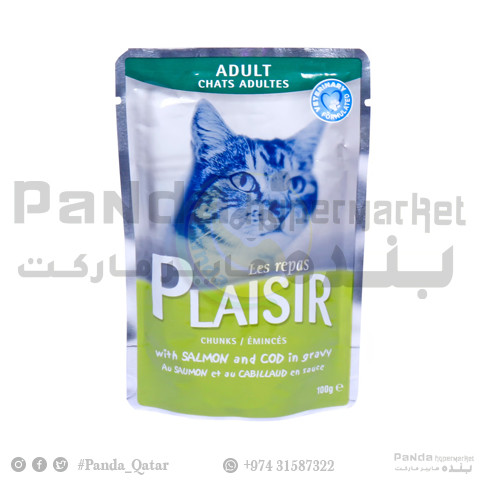 Plaisir Cats Chunks in Gravy with Salmon & Cod Pouch 100gm