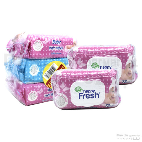 Happy Fresh Wet Wipes Assorted 72X3pcs
