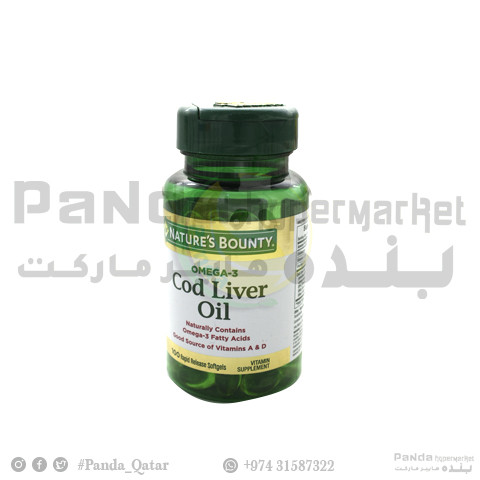 Natures Bounty Cod Liver Oil Omega 3 Softgels - 100s
