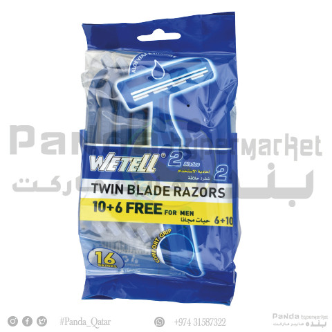 Wetell Twin Blade Razors Blue 16Pcs