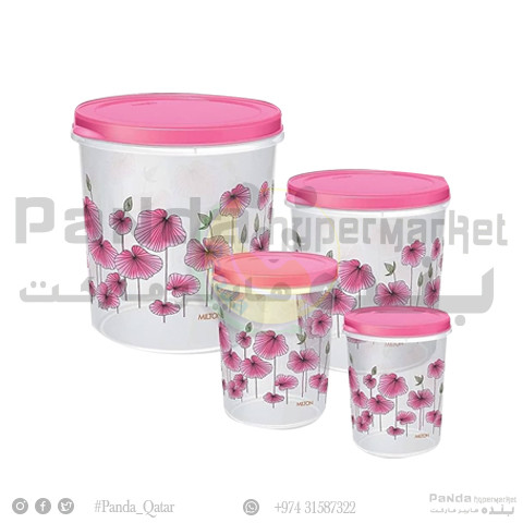 Plastc Strge Container 4Pcs St