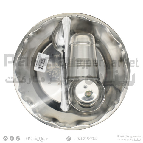 Steel Plate + Bowl + Steel Glass + Fork & Spoon [GIT5350]