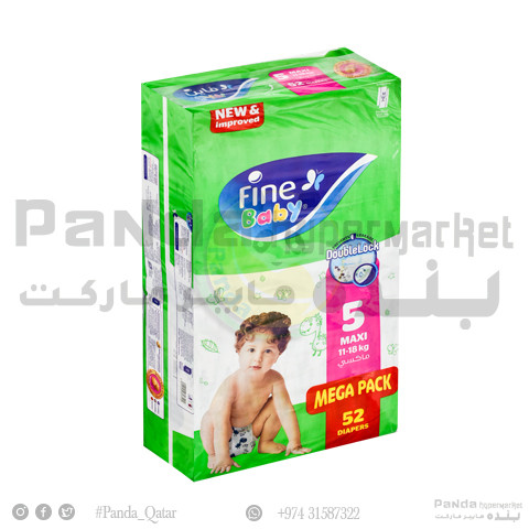 Fine Baby Diaper.Mega Maxi-5 (11-18Kg) 52S.Regular