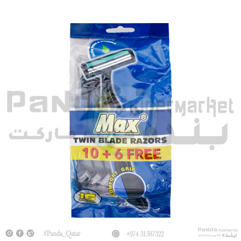 MAX Disposible Razor Blue Men Twin Blade 10+6