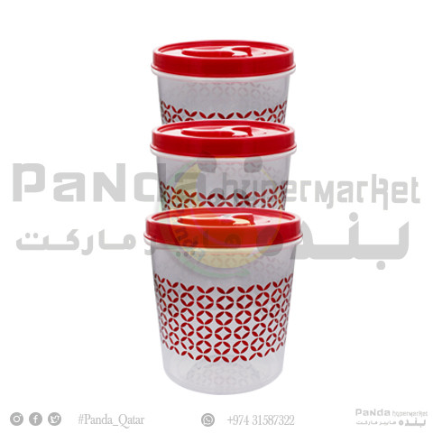 Foil Printed Floral Queen Container 3PcSet