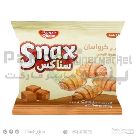 Qbake Snax Mini Toffee Croissant 11GmX4Pcs