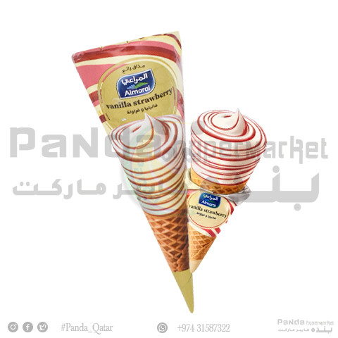 Almarai Vanilla Strawberry ICe Cream Cone 120Ml
