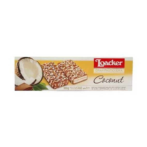 Loacker Fine Milk Chocolate Biscuits with Coconut Cream 100g