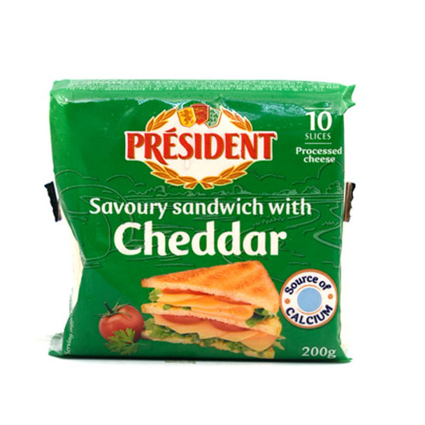 President Sandwich Cheddar Slices Cheese 200gm