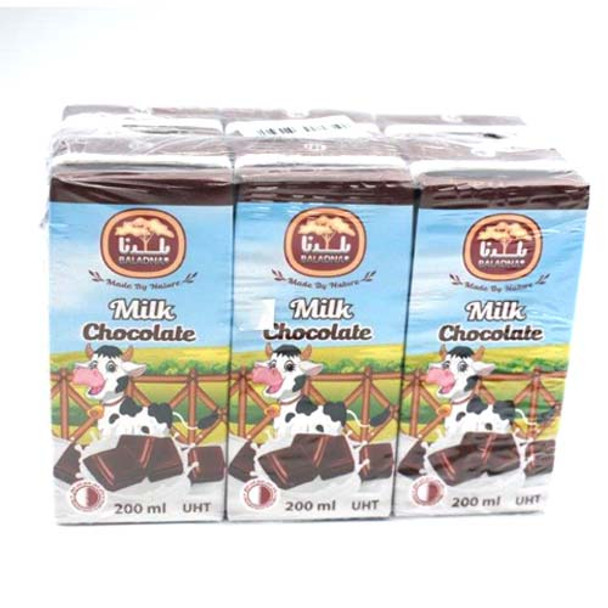 Baladna Milk Long Life Chocolate 200ml  X6Pcs