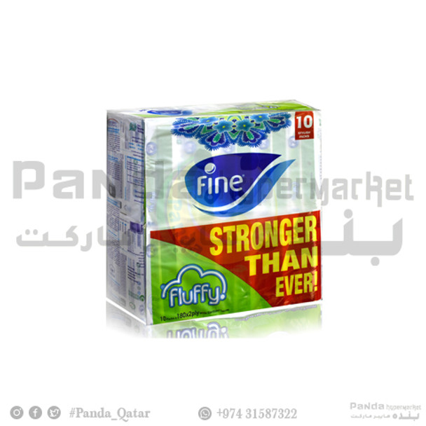 Fine Fluffy Facial Tissues 180X2Plypack 10s
