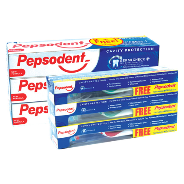 Pepsodent Tooth Paste150g+Tooth Brush 3pc