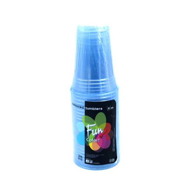 Fun Clear Plastic Tumbler 8Oz -Turquoise
