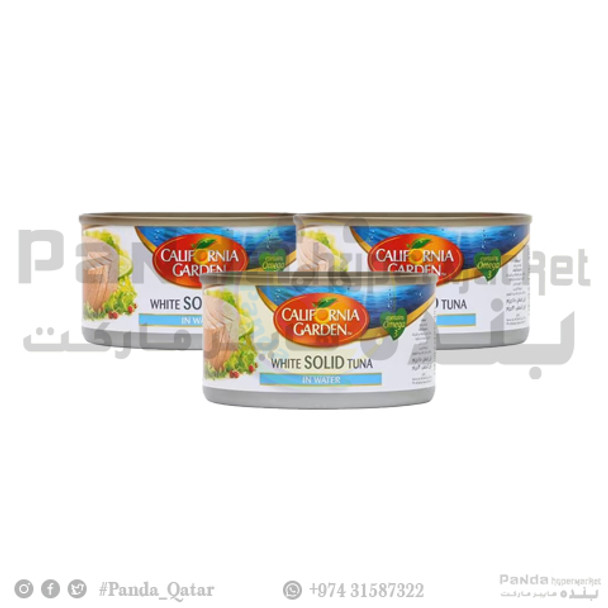 California Garden WHITE SOLID TUNA IN WATER 185G X 3pcs