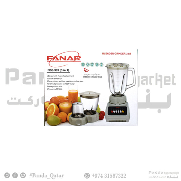 Fanar Blender Grinder 3 In 1 FBG-999