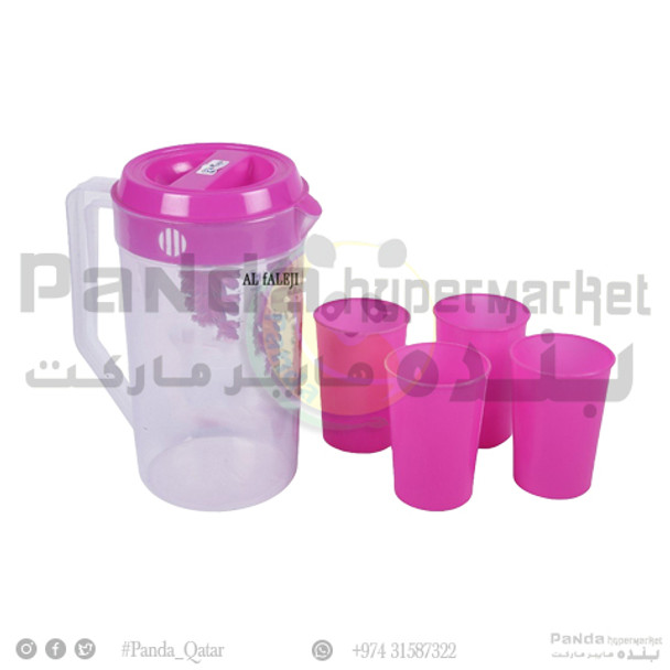 Plastic Jug Jar With 4Pcs Glas Set