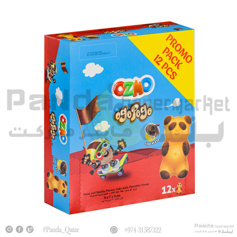Ozmo OgoPogo cocoa and Vanilla filled with chocolate cream cake 30gmX12Pcs