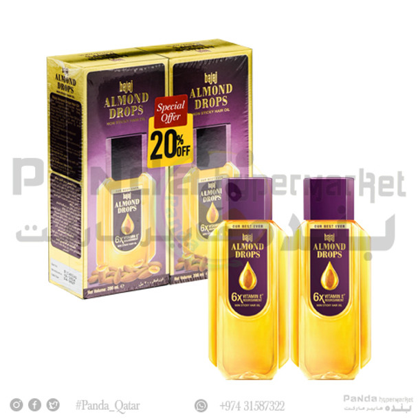 Bajaj Almond Drop Hair Oil 200mlX2Pcs