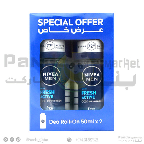 Nivea Deo R/On Male Fresh Active 50MLX2