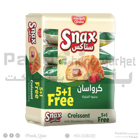Qbake Snax Midi Strawberry Croissant 360gm