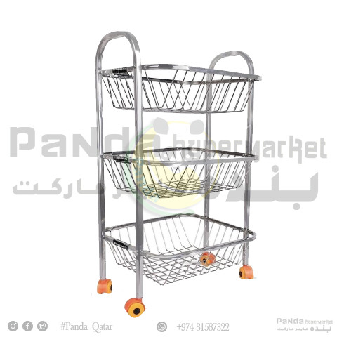 Square Wheel Kitchen Rack  Stainless Steel