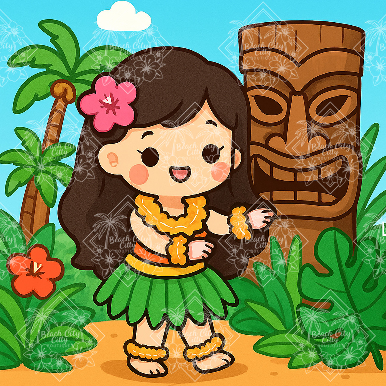 Kawaii Hula Girl- Diamond Art Kit