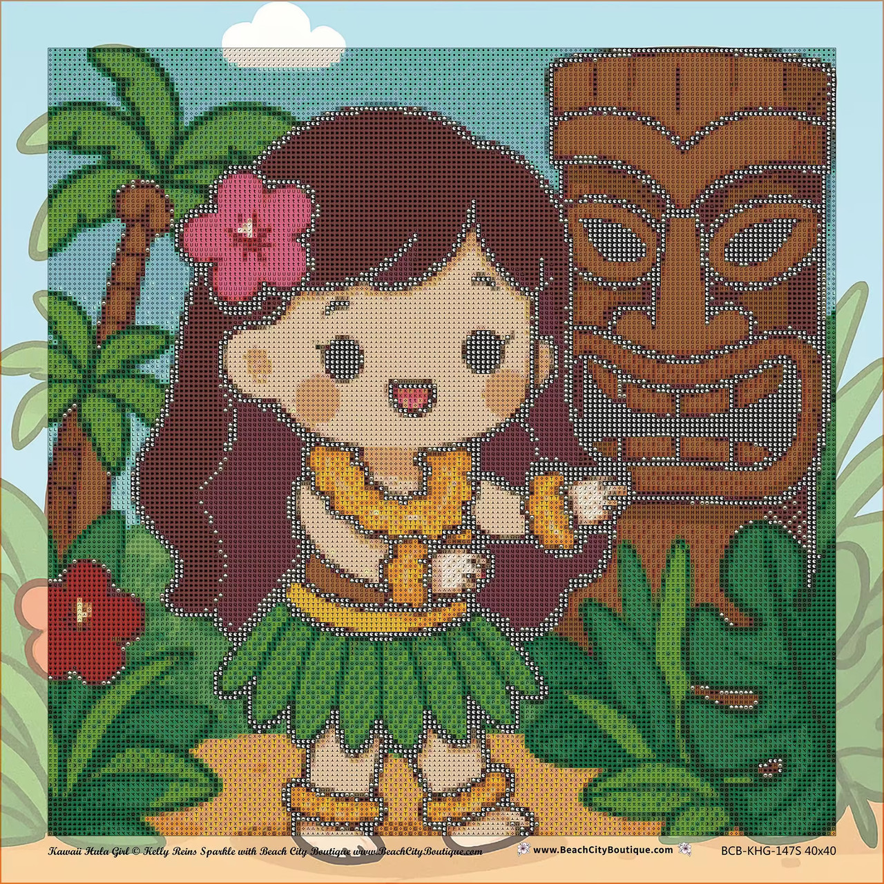 Kawaii Hula Girl- Diamond Art Kit