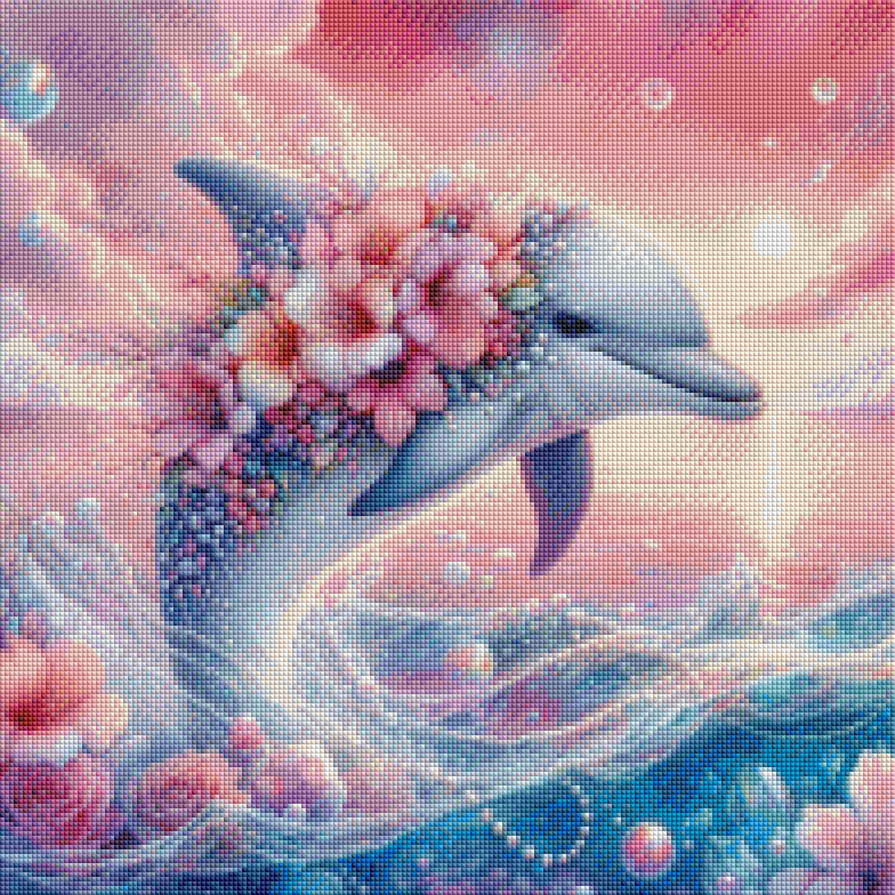 Blossom Dolphin – Licensed Diamond Art Kit by Sandrietta