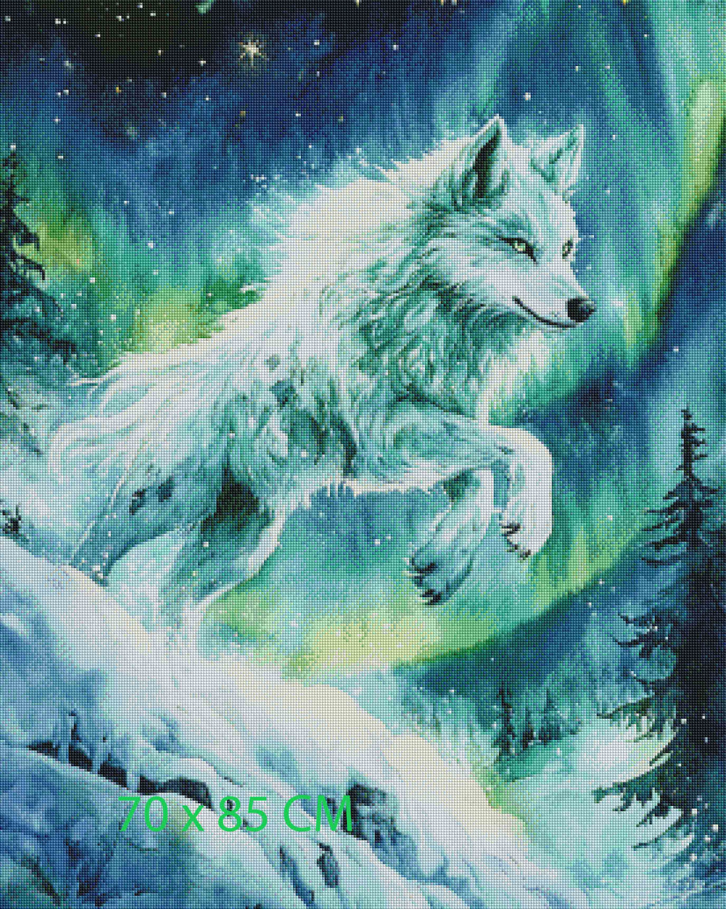 Northern Sky Wolf – Licensed Diamond Art Kit by Sakura