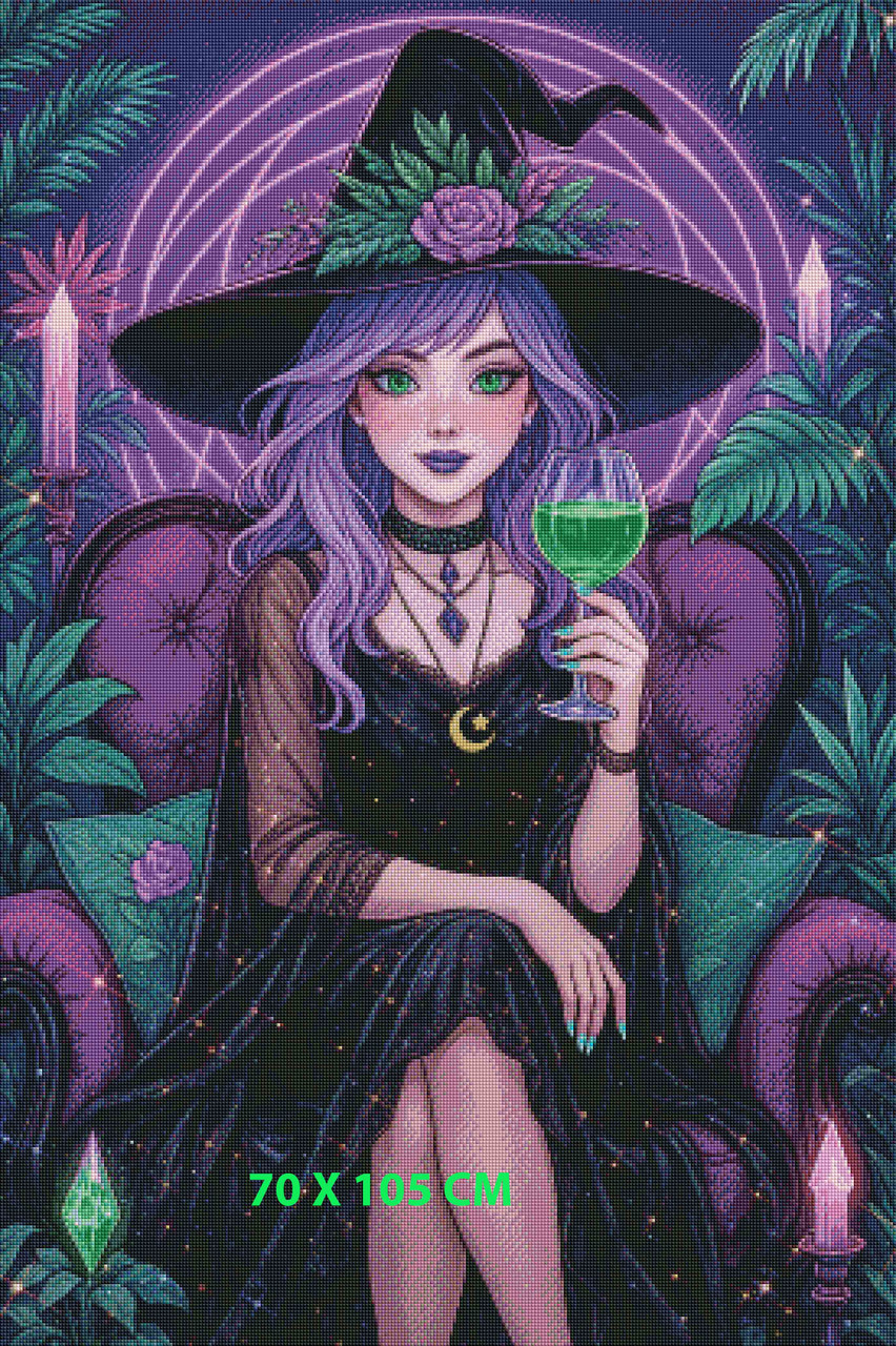 Neon Moon Witch – Licensed Diamond Art Kit by Dreamy Witch