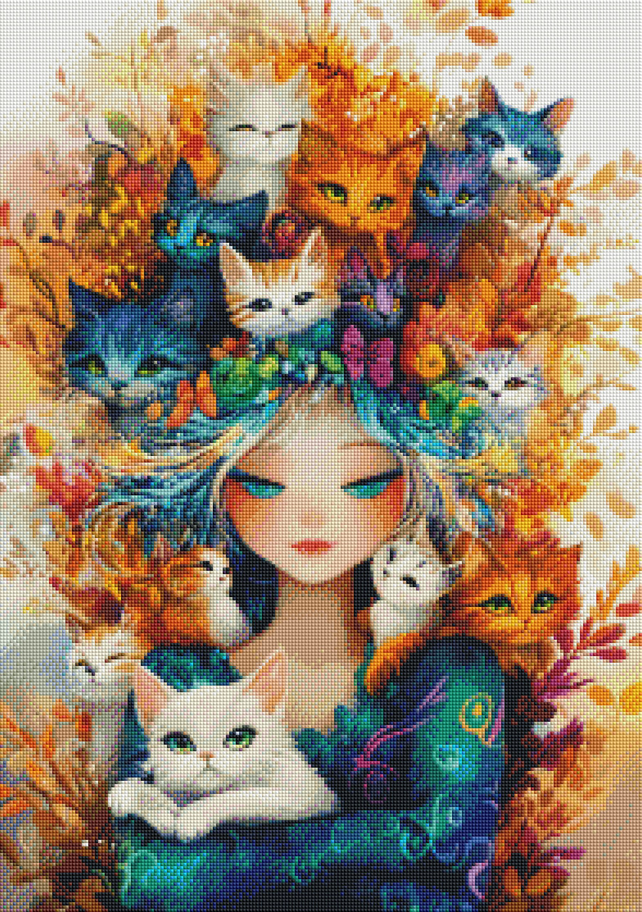 Loved, As I Am – Whimsical Cat – Licensed Diamond Art Kit by
