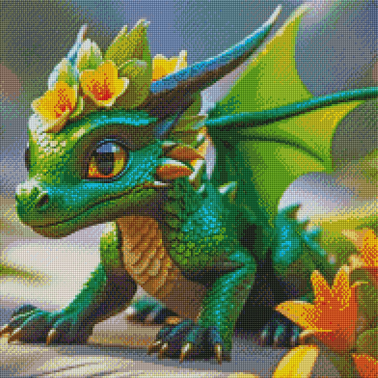 Blossom Dragon Guardian - Diamond Art Kit Made to Order © Natasha Muir