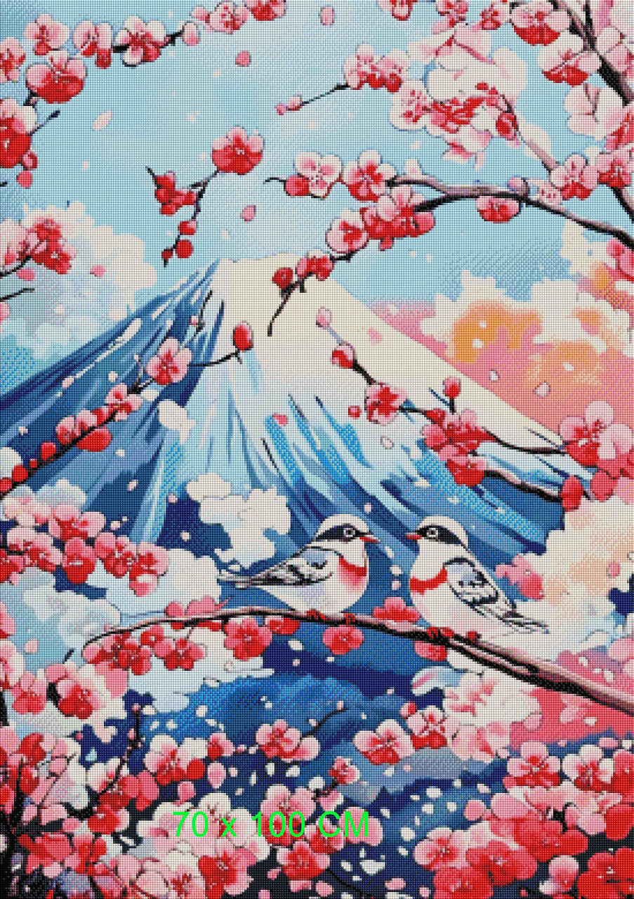 Cherry Blossom Harmony – Licensed Diamond Art Kit by Nadaya