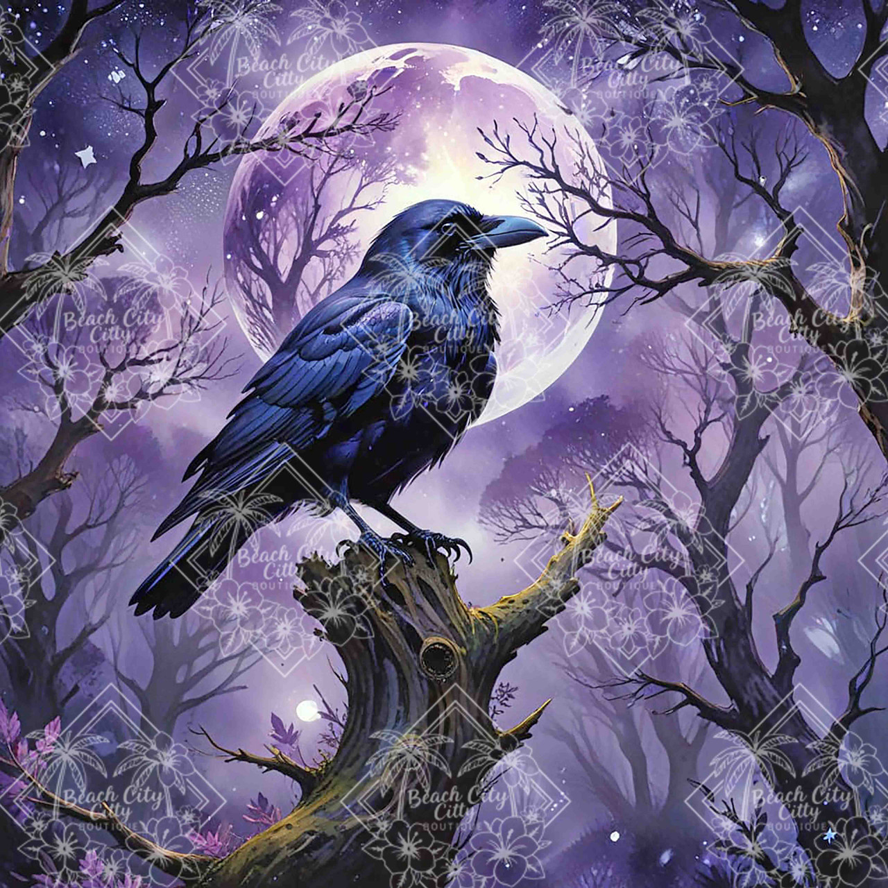 Moonlit Raven Sentinel © Kelly Reins - Diamond Art Kit Made to Order