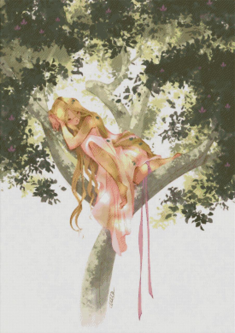 Sleeping Tree Fairy ©Hada De Incognito – Licensed Diamond Art Kit