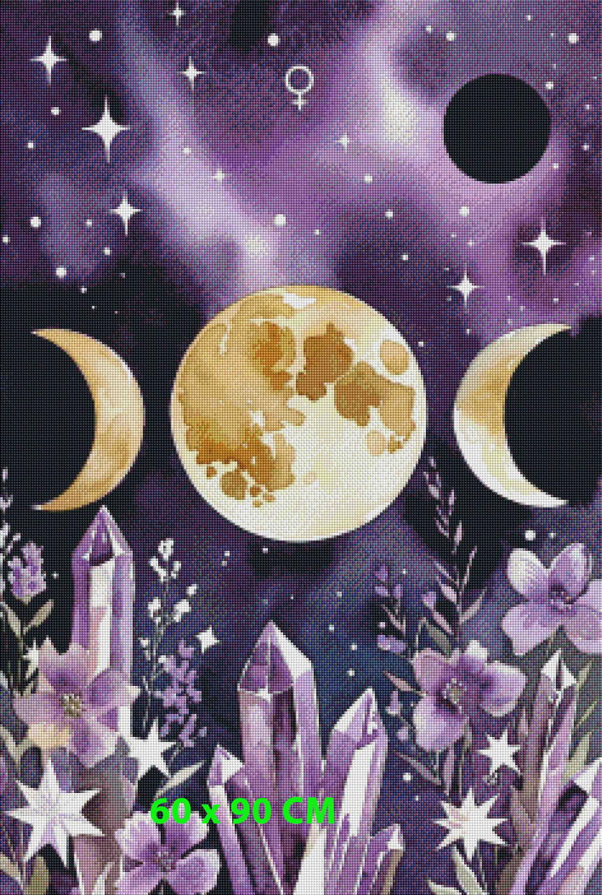 絵画 Crystal Art Works Moonlight Celestial Crystal Moon © Dreamy Witch– Licensed Diamond Art Kit