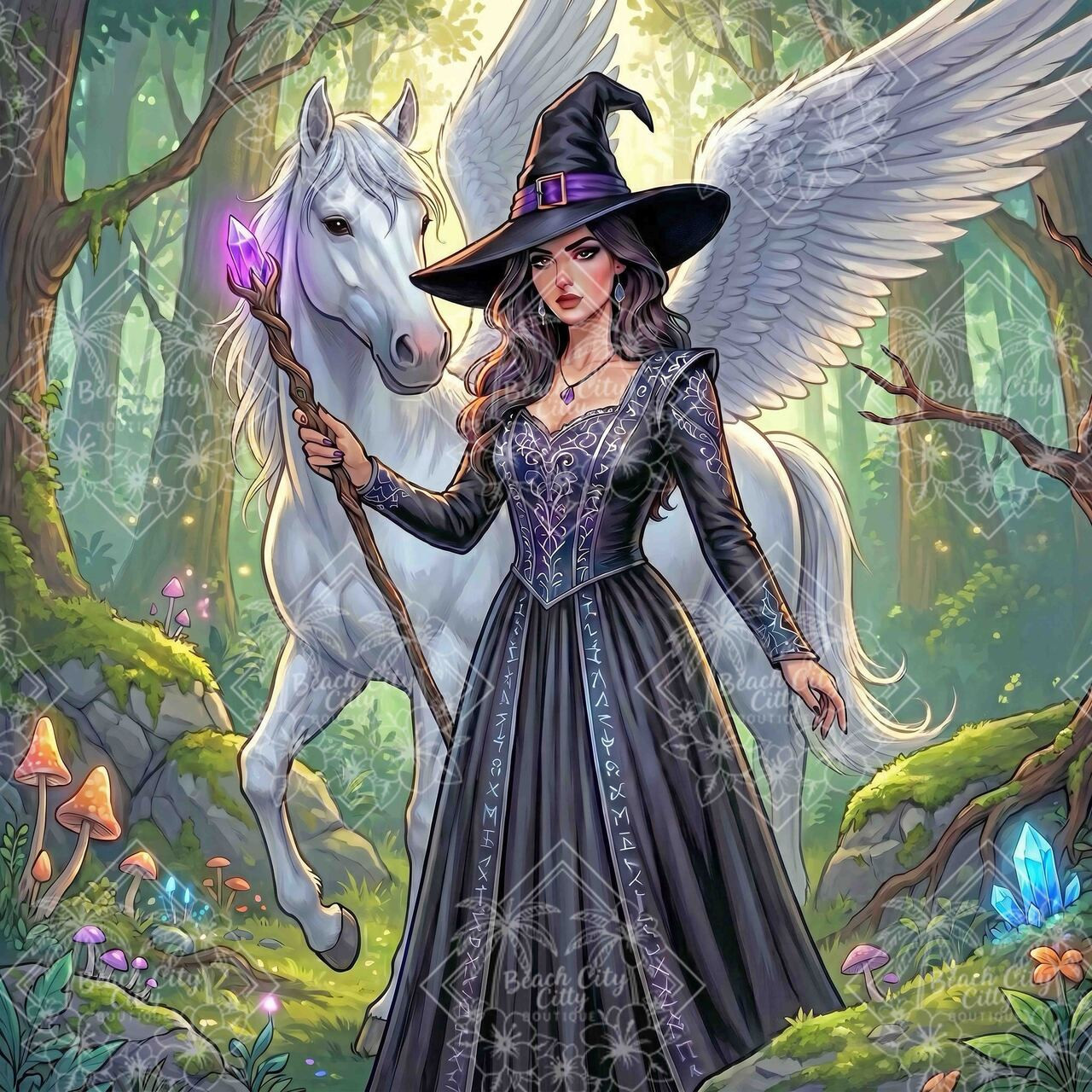 Pegasus and the Witch ©Kristin Schwenke Block Licensed Diamond Art